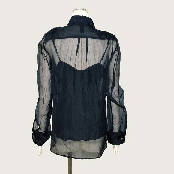 DKNY Silk Blouse with Built-In Tank NWT - Picture 5 of 7